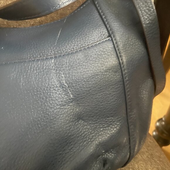 Michael Kors Navy Leather Tassel Crossbody Bag - Picture 12 of 14